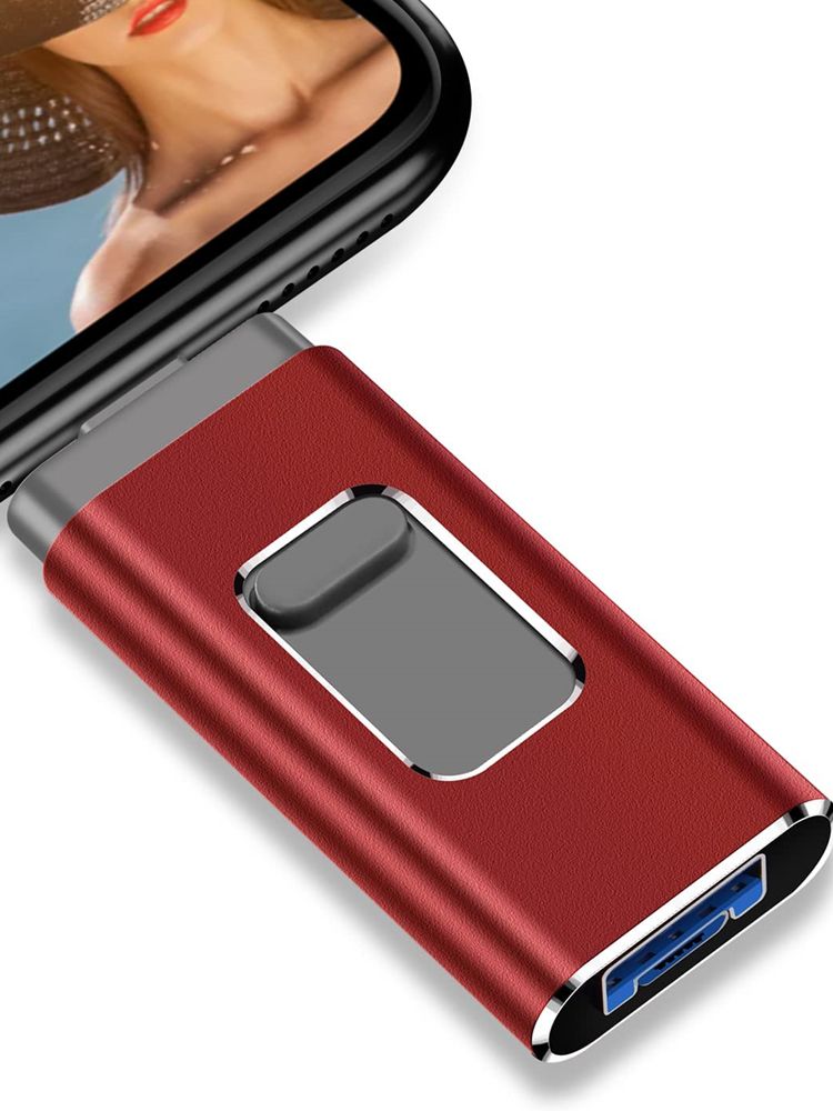 Unidad Flash 3 en 1 para iPhone, 128GB, 3,0 GB, 256GB, USB, Mirco, Compatible con teléfono móvil: Rojo / 32 gigas