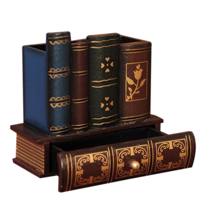 Portalápices de madera Retro multifunción con forma de libro, artesanía de madera, decoración del hogar, caja de almacenamiento, cajones, soporte de papelería Gi