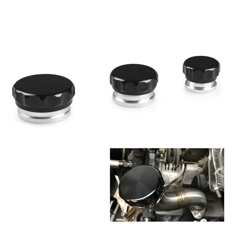 Aluminum Alloy Weld Billet on Filler Neck and Cap Oil Fuel Water Tank Black