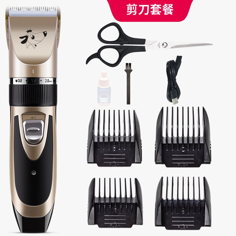 Dog Hair Trimmer Electrical Pet Grooming Machine Tool usb Rechargeable Shavers Hair Cutter Cat Dog Haircut clipper: Gold-3