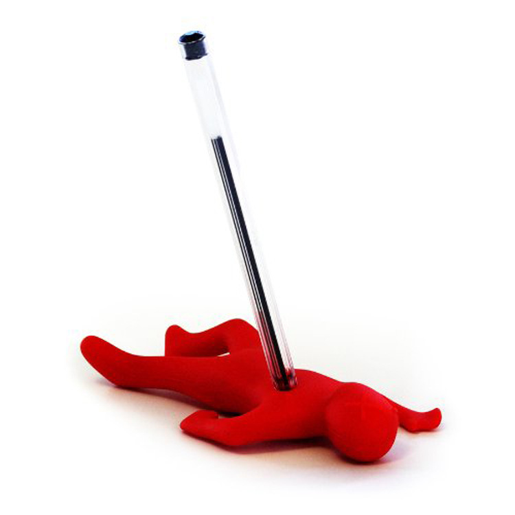 Portalápices rojo para hombre pequeño, , alivia el estrés, divertido, novedad, decoración de escritorio, papelería, almacenamiento de bolígrafos para el hogar y la Oficina