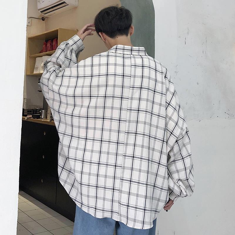 Spring/Summer Korea Preppy Style Handsome Cute Gentle Boy Plaid Shirt Top Warm Sunny Man Vintage Juvenile Casual Shirt