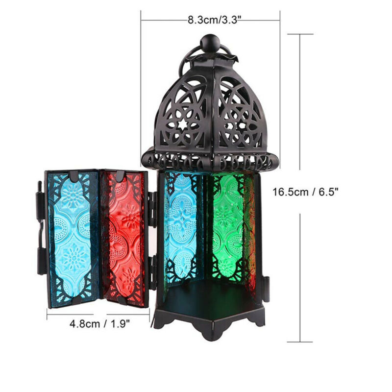 Rustik lanterne orkan fyrfadslys søjle lysestage vintage haven lampe stativ boligindretning marokkansk lanterne lys