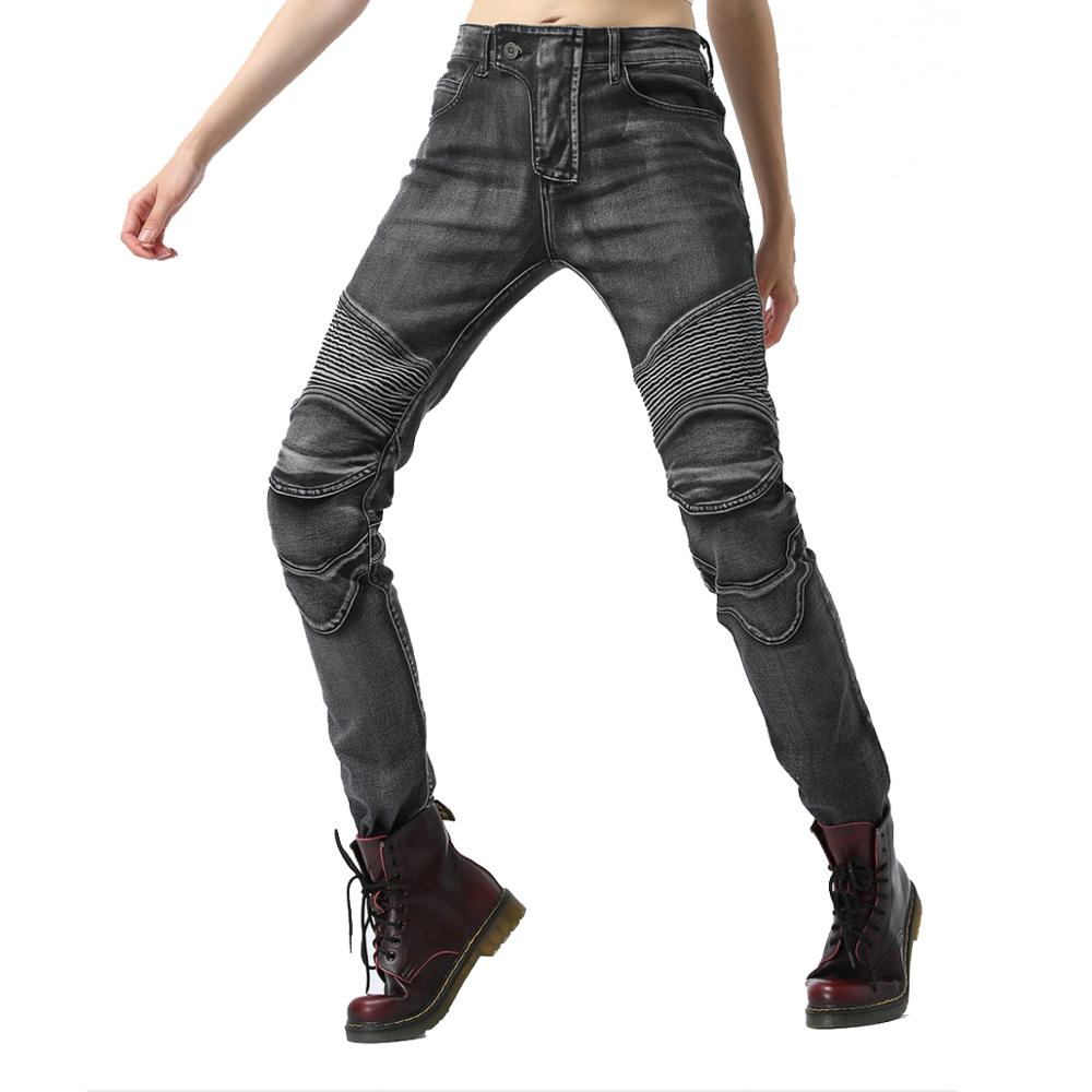 Biker Jeans for Women Motorcycle Riding Pants Motorbike Heavy Duty Overpants With 4 X CE Armored Upgrade Knee Hip Pads