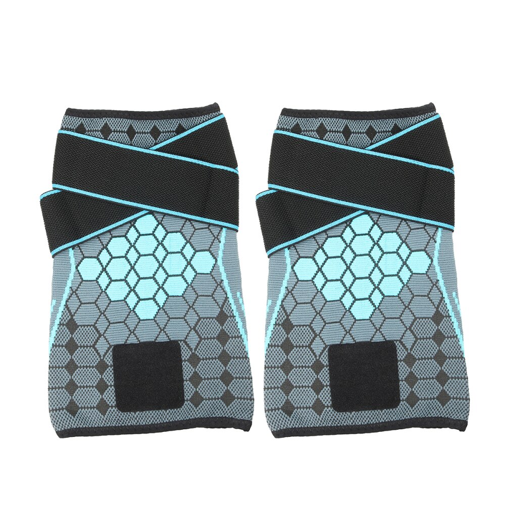 1 Paar Nylon Sport Beschermende Kleding Ondersteuning Druk Knie Pads Ademend Knie Protector Sleeve Voor Basketbal Klimmen (Blauw Si: Blue / L