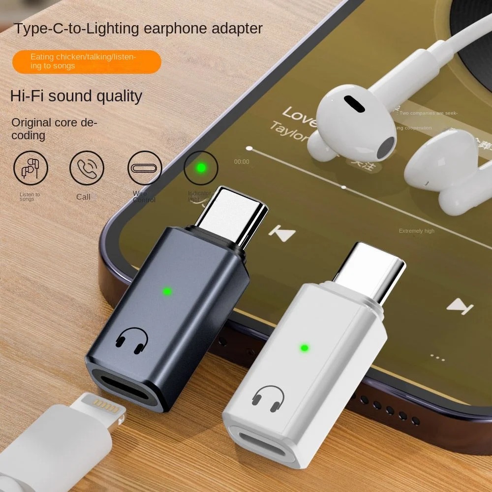 IOS Buchse auf Typ C Stecker Adapter für Xiaomi Huawei POCO Wired Headset Konverter OTG USBC auf Lightning Kopfhörer Audio AUX