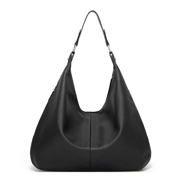 Grote Capaciteit Vrouwen Handtas Zachte Pu Lederen Schoudertas Verwijderbare Hand Strap Tote Mode Lederen Vrouwen Tassen: Black