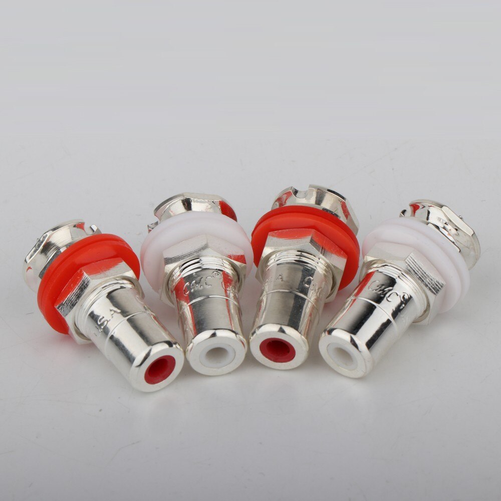 8 Stuks RS3006 Verzilverd Rca Phono Chassis Panel Mount Vrouwelijke Socket Adapter