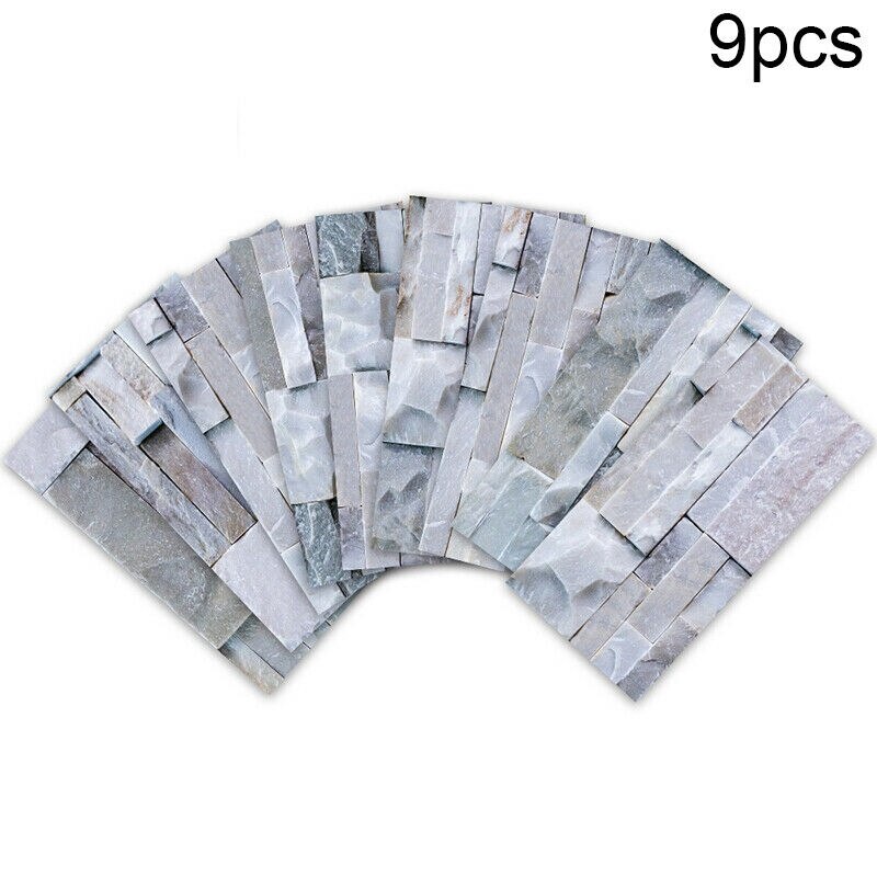 Kitchen Bathroom Peel and Stick 3D Self Adhesive Mosaic Stair Wall Tile Sticker -9PCS: Default Title