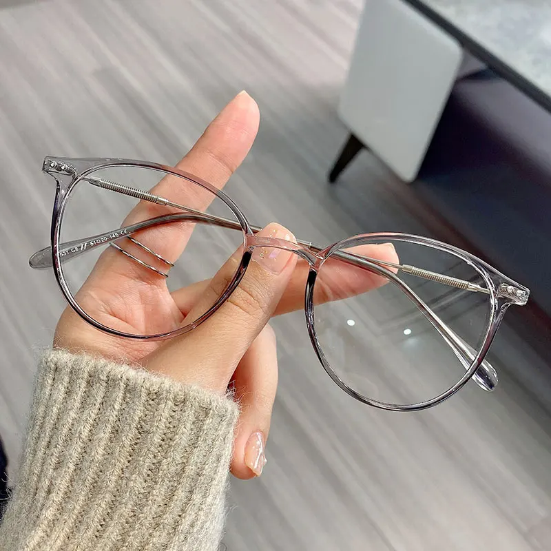 Vintage Computer Glasses Frame Women Men Anti Blue Light Round Eyewear Blocking Glasses Round Optical Spectacle Eyeglass: Khaki