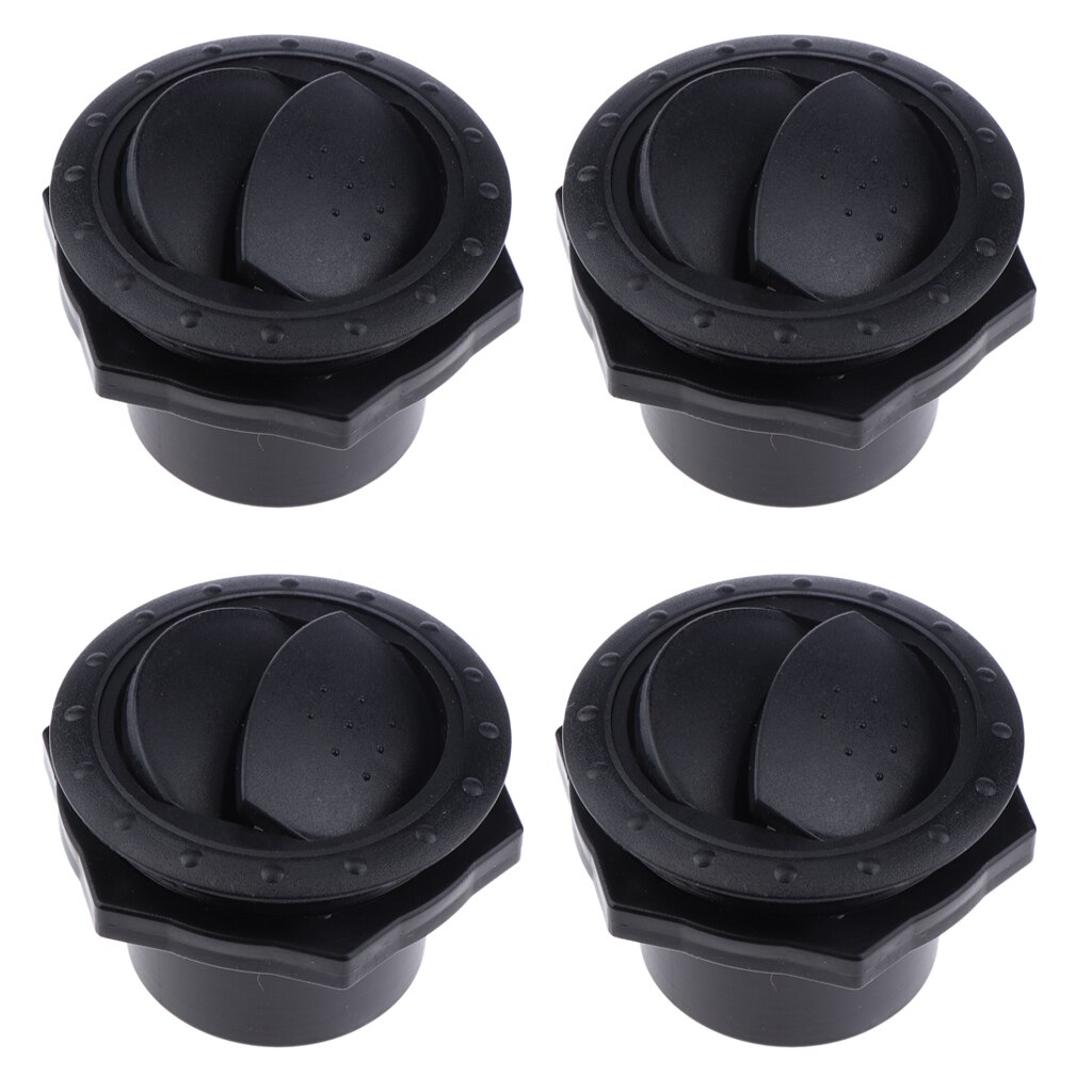 4pcs 2.36 x 2.55 inch Round Air Vent Louver, Air Conditioner Deflector Grill Cover for Marine Boat RV Caravan Car - Black