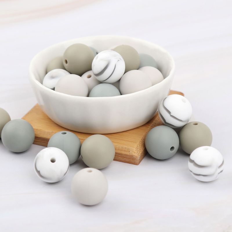 15mm 20 pièces Silicone perles bébé dentition perles bricolage à mâcher dentition pour bébé directe