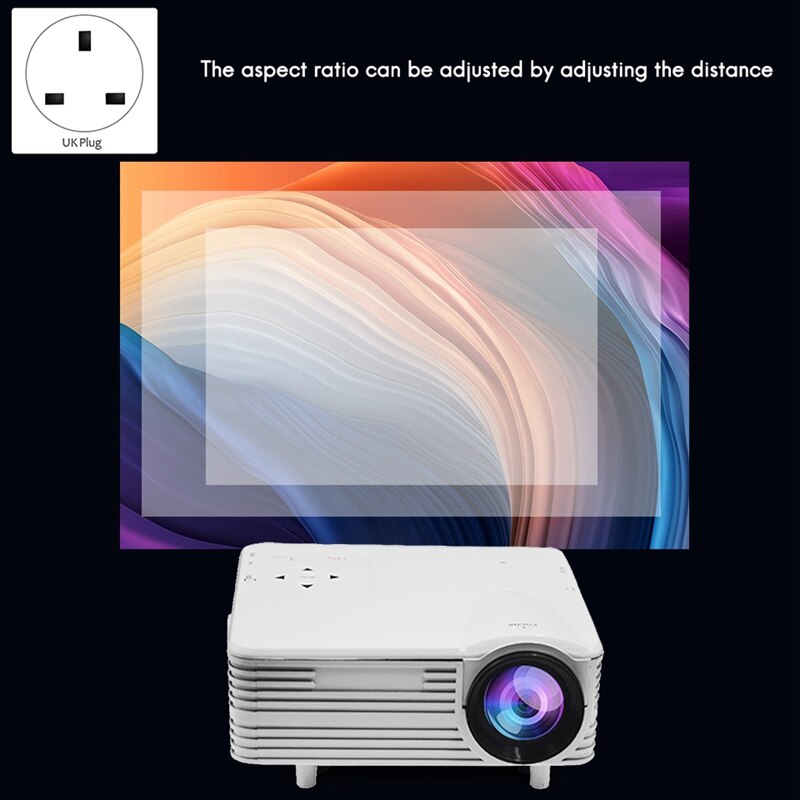 Full-Projector H80 400 Lumen 1080P Huishouden Ouder-kind Draagbare Projector Home Office Mini Led Tv