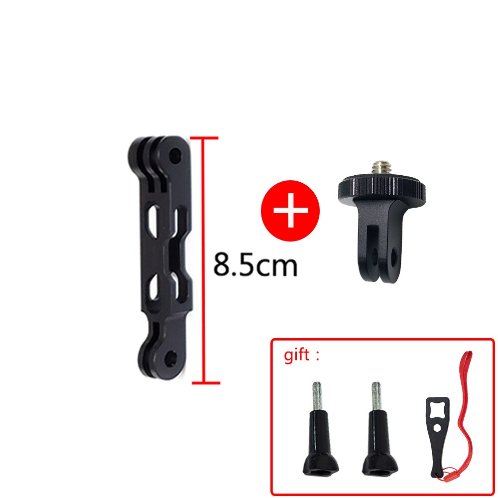 TUYU Aluminium Selfie Extension Arm Lengthened Rod Black Bracket For insta360 One R X Gopro Max DJI Osmo Camera Accessories: 8.5CM-adapter