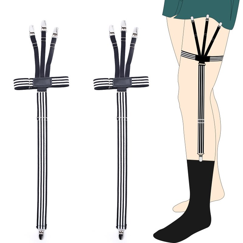 Man's Garters Shirt Stays Skirt Holder Gentleman's Leg Suspenders Shirt Braces Elastic Uniform Strap Shirt Garters