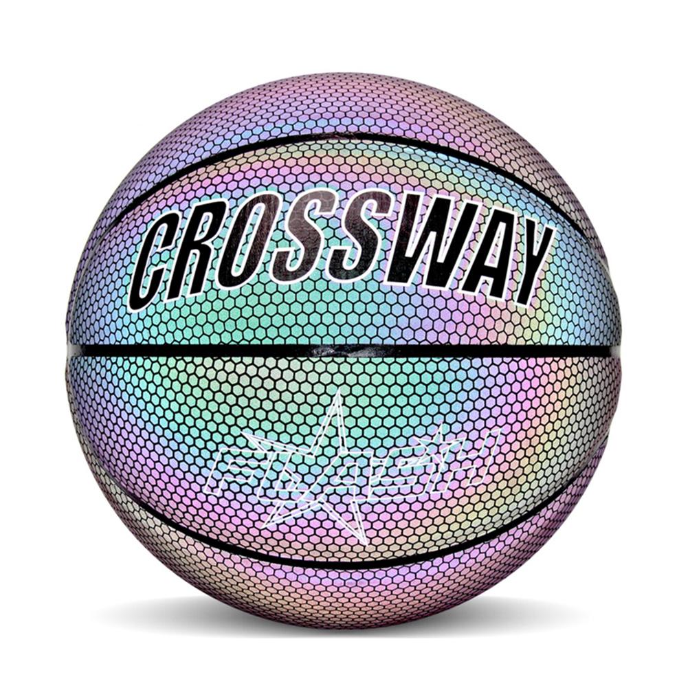 Gioco notturno di pallacanestro luminoso Street PU incandescente arcobaleno luce strumento di allenamento per bambini Street Basketball Show allenamento per bambini