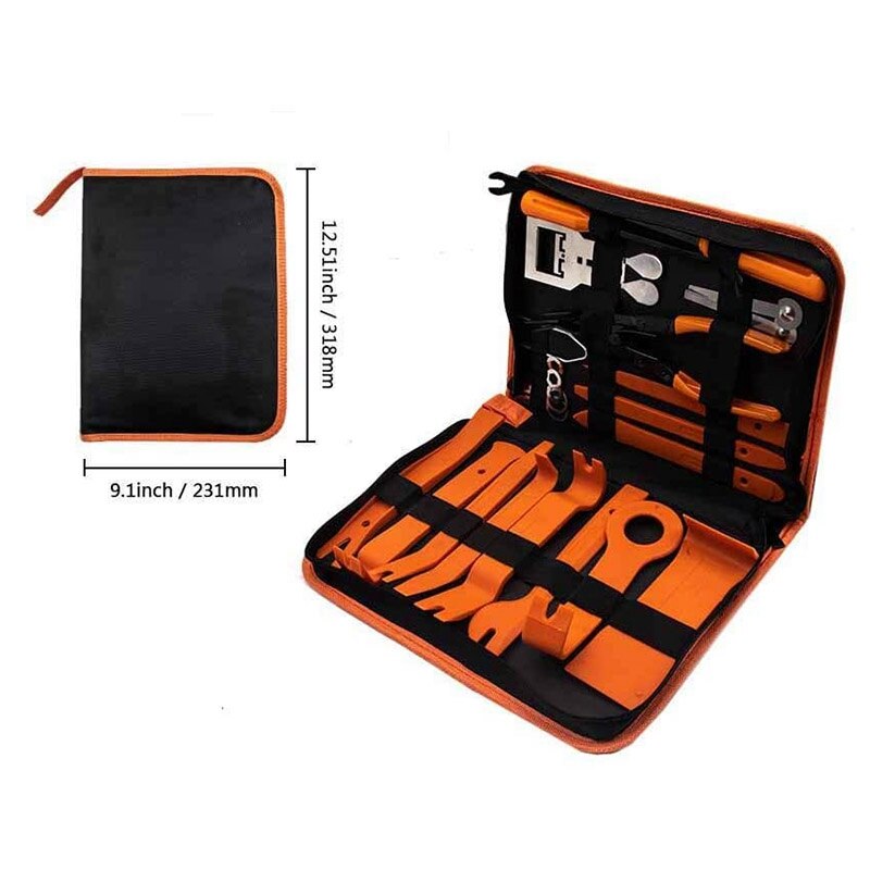 Herramienta de extracción de embellecedor para coche, Kit de herramientas de apriete con bolsa de almacenamiento, 25 uds.
