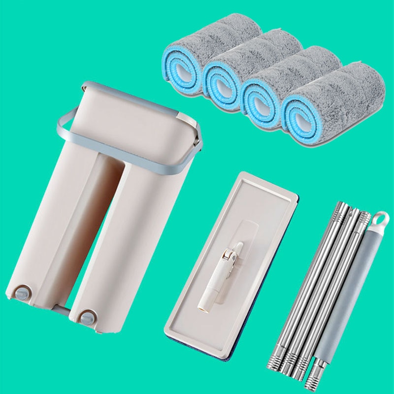 Mop Cloth with Bucket Bucket Hand Free Wringing Mop Self Wet And Cleaning System Dry Cleaning Microfiber Mop Floor Cleaning