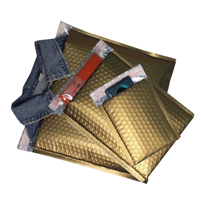 5 Size 20PCS Bubble Mailers Matte Gold Envelopes With Bubble Padded Postal Mailing Envelope Bags Waterproof Courier Bag