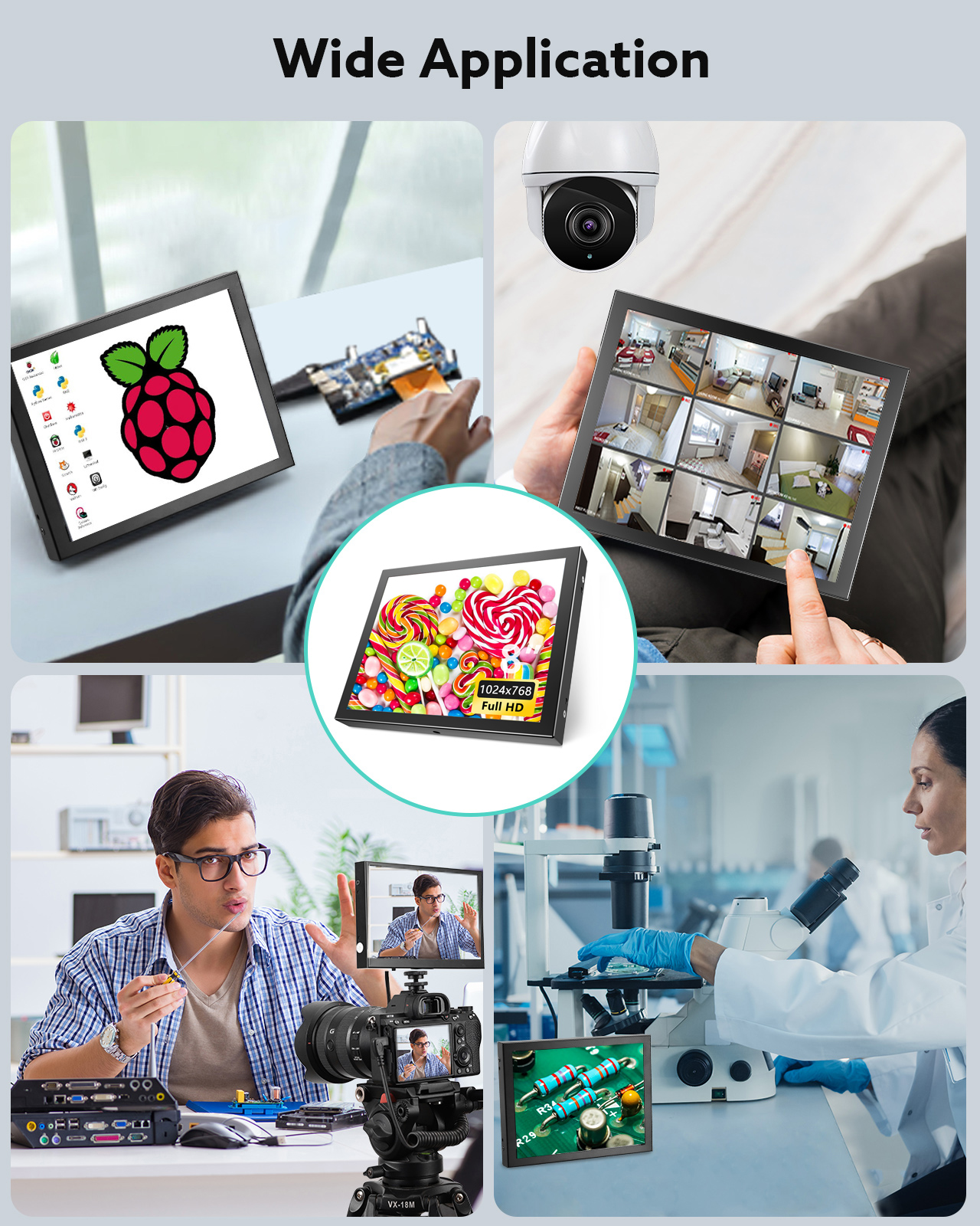Miktver S811h Mini 8 "Monitor Hd 1024X768 Auto Achteraanzicht Lcd-Scherm Tft Scherm Met Hdmi Vga Av Video Ingang Voor Pc Dvd Dvr Ccd