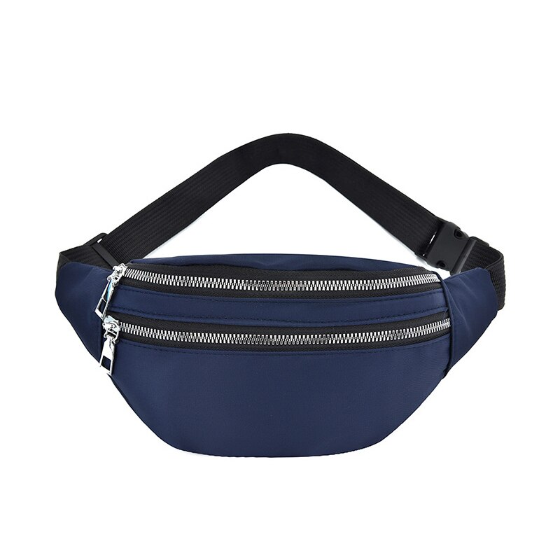 Sacos de cintura para mulheres moda fanny pacote poliéster banana saco à prova dwaterproof água hip bum saco para compras andando viajar esportes: Blue