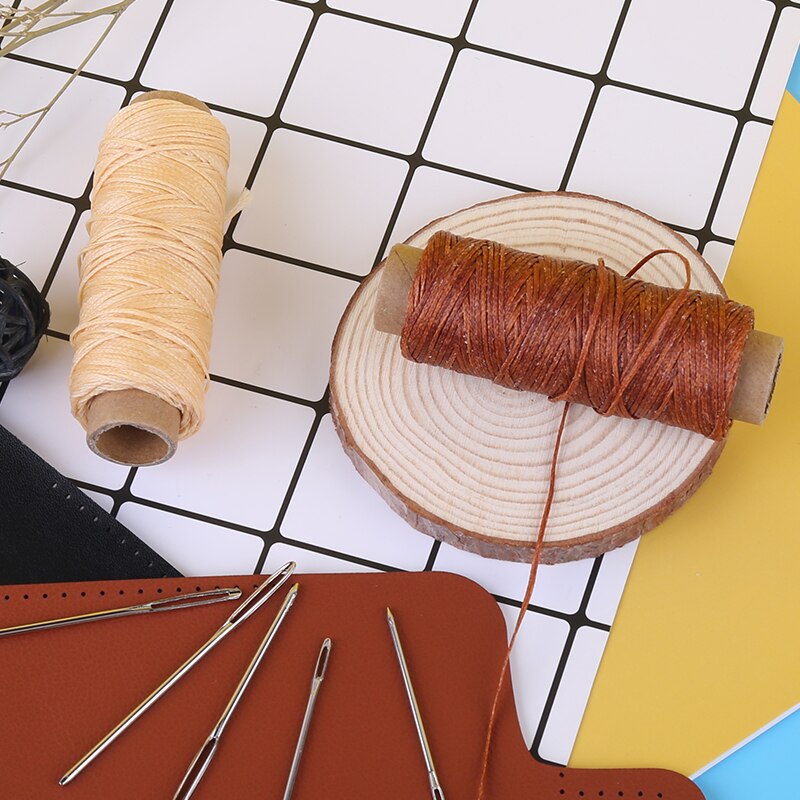 7 Color 150D 50M Leather Waxed Thread Flat Waxed Sewing Thread Wax Line Stitching Thread For Leather Craft DIY Sewing Tools