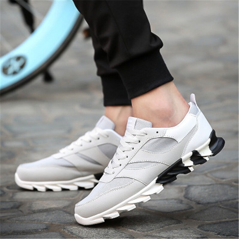 Men's sneakers real trend super air cushion lace brand adult sports shoes black blue PU upper outdoor tennis