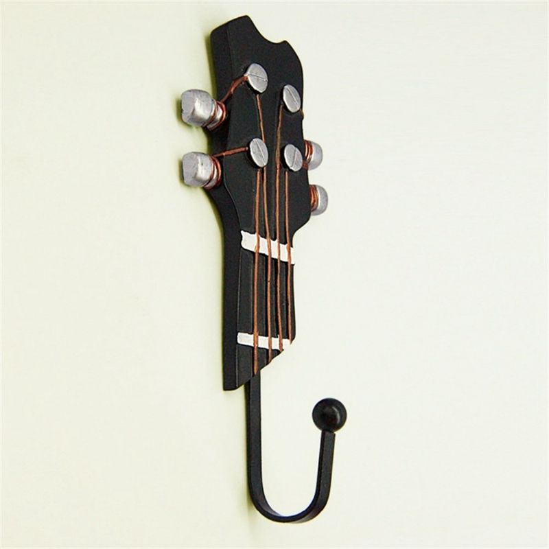 Vintage guitar formet dekorative kroge rack bøjler til hængende tøj frakker håndklæder nøgler hatte metal harpiks kroge vægmonteret han