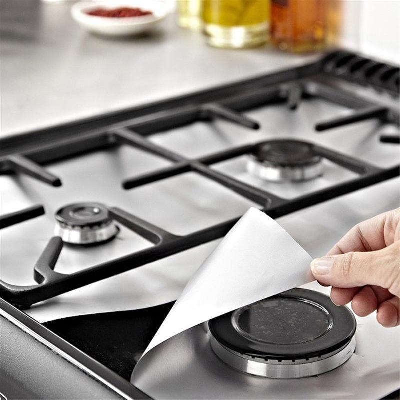 1pc Universal Oven Liner Gas Hob Protector Sheets Square Heat Resistant Burner Cooker Protector Washable Reusable Pad 27*27cm