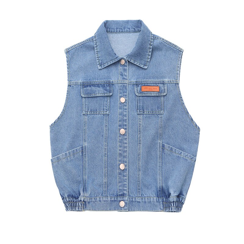 Chaleco vaquero para adolescentes y niños, ropa informal para primavera y otoño, chaqueta sin mangas, Tops para adolescentes, azul: 11