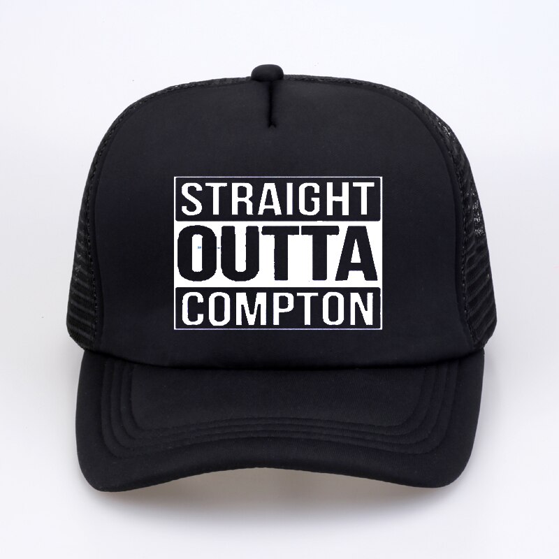 Gorras de béisbol de Outta Compton para hombre y mujer, gorra de béisbol de malla de , unisex: Negro