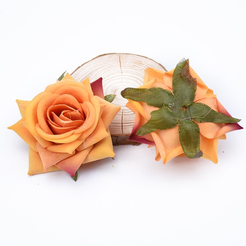 100 stk flannel roser silke blomster væg kunstige planter hjem bryllup dekoration diy scrapbog slik æske broche foto rekvisitter: 2