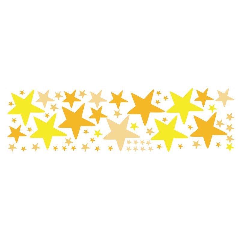 Colorful Stars Wall Stickers PVC Self-adhesive Removable Waterproof Wallpaper R66B