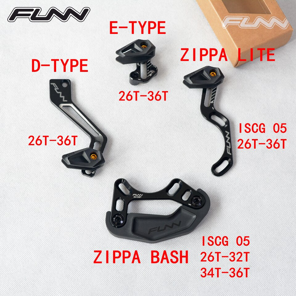 FUNN ZIPPA LITE – GUIDE de chaîne de vélo SUPER léger, entièrement CNC, ISCG05 D-TYPE E-TYPE BSA ZIPPA BASH 26T-36T 26T-32T 34T-36T