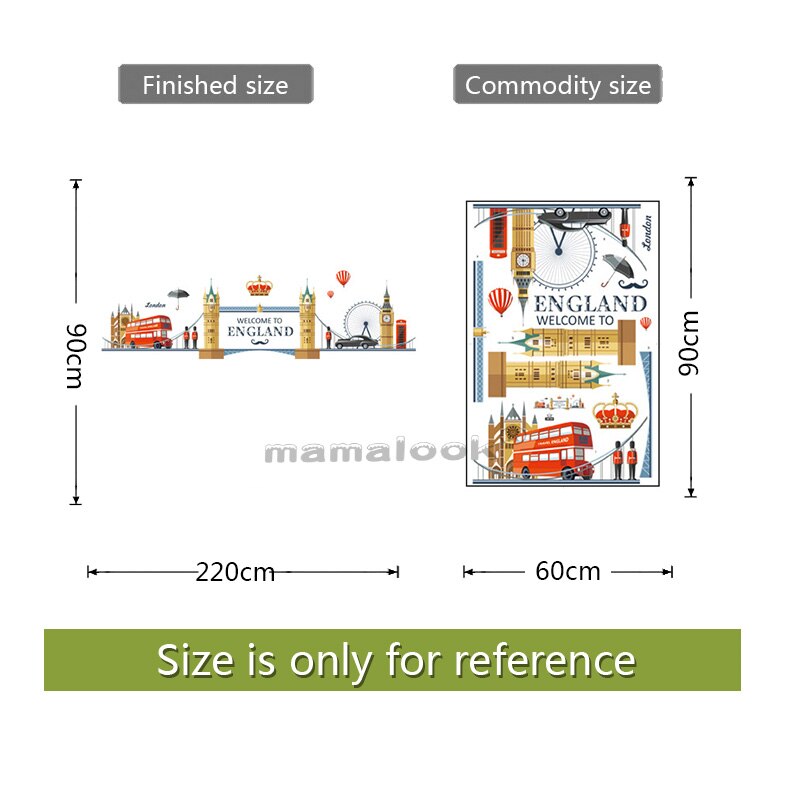 London Wall Decals City Silhouette England Building Vinyl Murals Living Room Office wall Art Rotterdam Stickers Home Decoration: 01