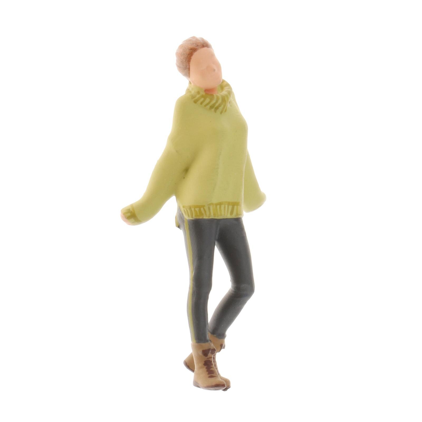 Miniature Diorama Painted Figure Resin Women Model Street Building Desktop Decor Accessories: style 1