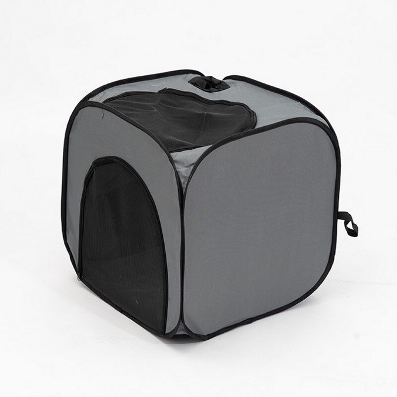Pet Drying Box Foldable Dog Tent Blowing Hair Dryer Portable Cat Cage Dog Bath Artifact Grooming House Pet Dry Room Pet Car Bag: Gray