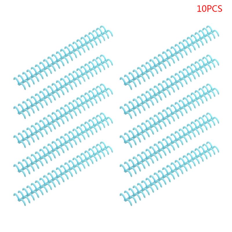 10 stk plast løs blad link spiral cirkler bindemiddel ring til 30 huller notesbog papir bog scrapbog papirvarer: Blå