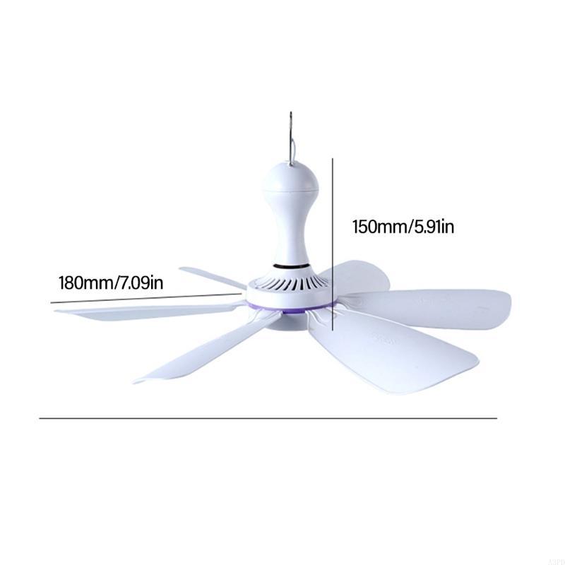 A3PD Quiet USB Hanging Fan DC5V 17.7in for Weather Relief in Bedrooms Camping Fan