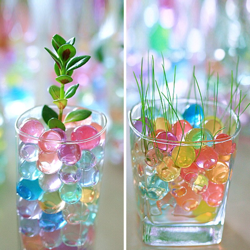 Cuentas de agua de polímero de hidrogel para decoración de boda, bolas de agua para cultivo, decoración con macetas y barro para el hogar, 1000 Uds., 7zSH760