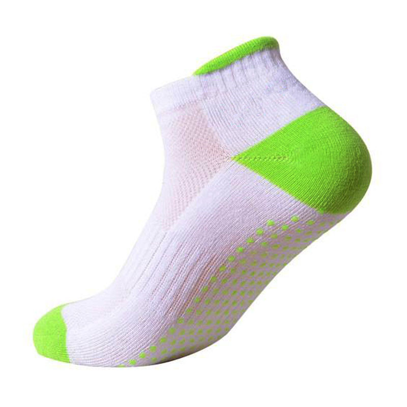 anti-slip sokker Fitness yogasokker fotbeskyttelse kvinner innendørs Fitness ryggløse myke bomull sklisikre sportsokker