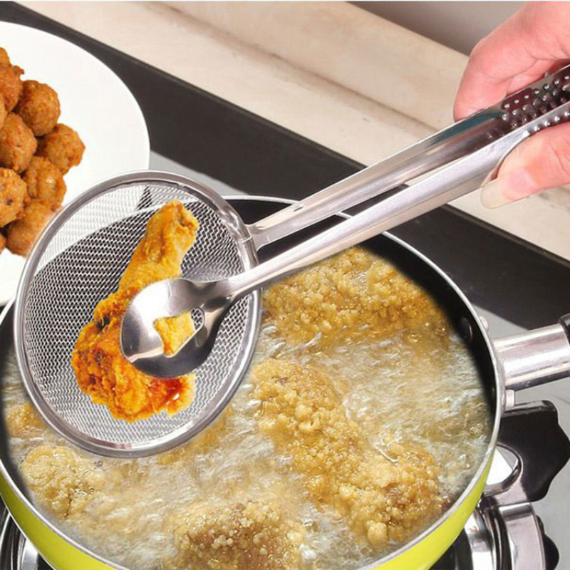 Küchenwerkzeuge: Sieb aus Edelstahl, Ölschaufel, Schaufel für frittierte Lebensmittel, Öelschaufel, Tofu-Pulversieb, Filtersieb, Lebensmittelölklammer