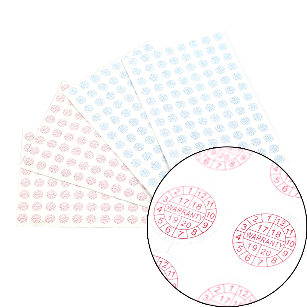 208 stuks garantie sticker veiligheidszegel sticker jaarrond maat 10*10mm rood blauw kleur breekbaar label