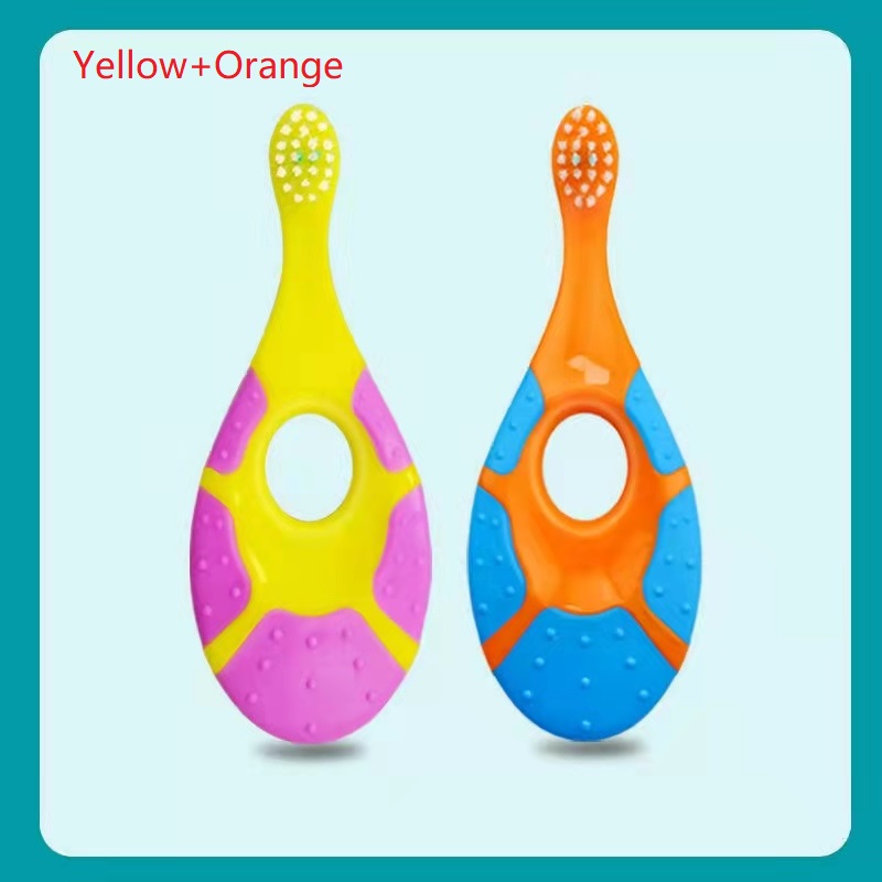 2Pcs Childrens Bucket Soft Bristle Toothbrush, Non Slip Handle, Large End Ultra Dense Soft Bristle Toothbrush, for Kids Gum Care: Brown