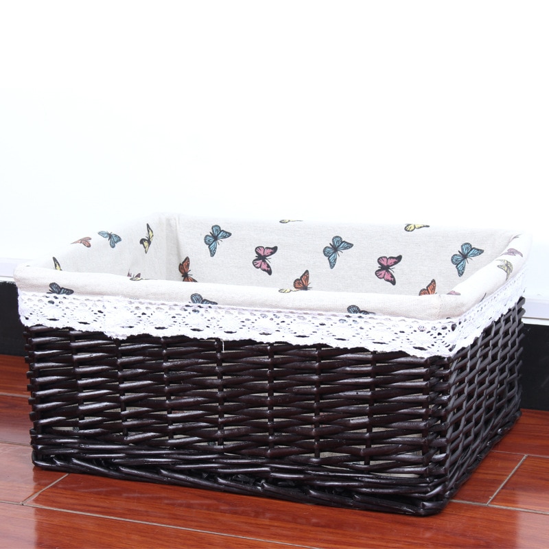 Bamboo Weaving Storage Basket Fruit Picnic Basket Rattan Storage Box For Cosmetics Snacks Tea Book Organizer Handiwork mx0117109