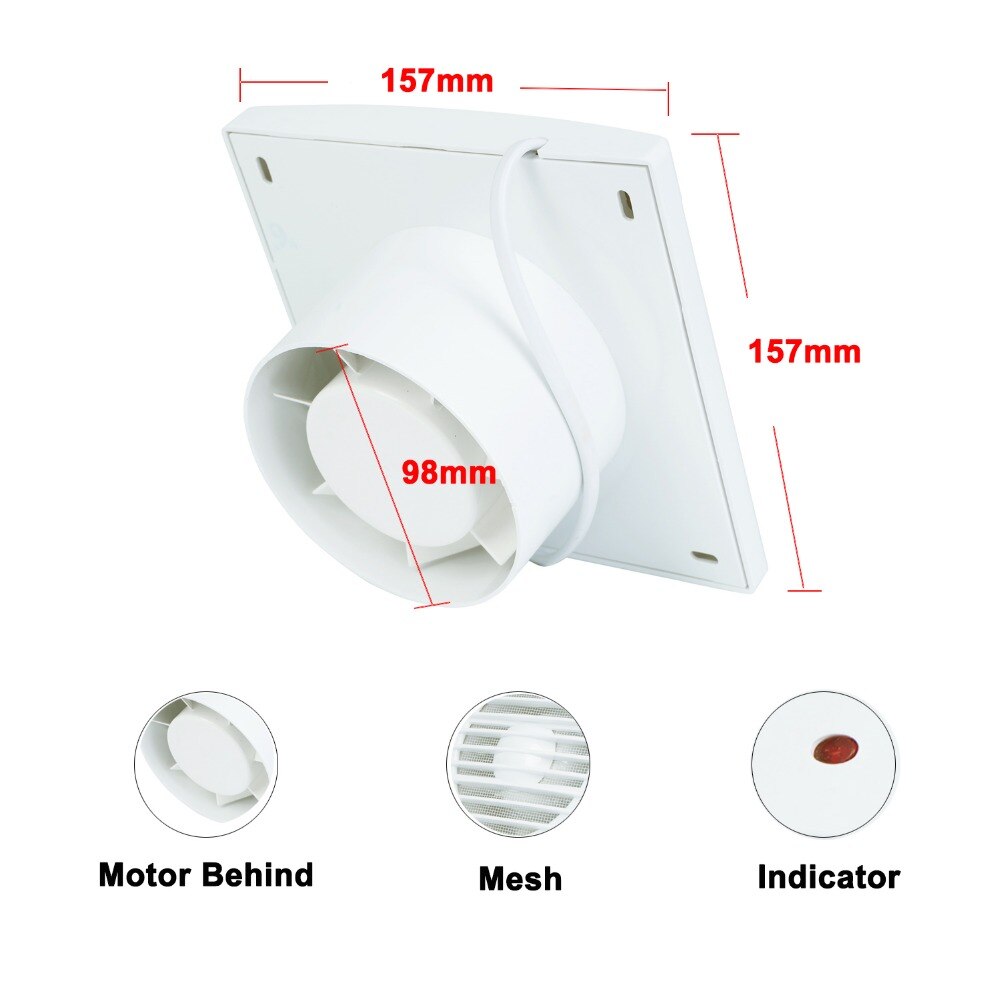 Hon & Guan 4 ''Stille Ventilator Sterke Ventilatie Systeem Window Wall Mount Plafond Air Afzuigkap Ventilator Huishouden 110V 220V