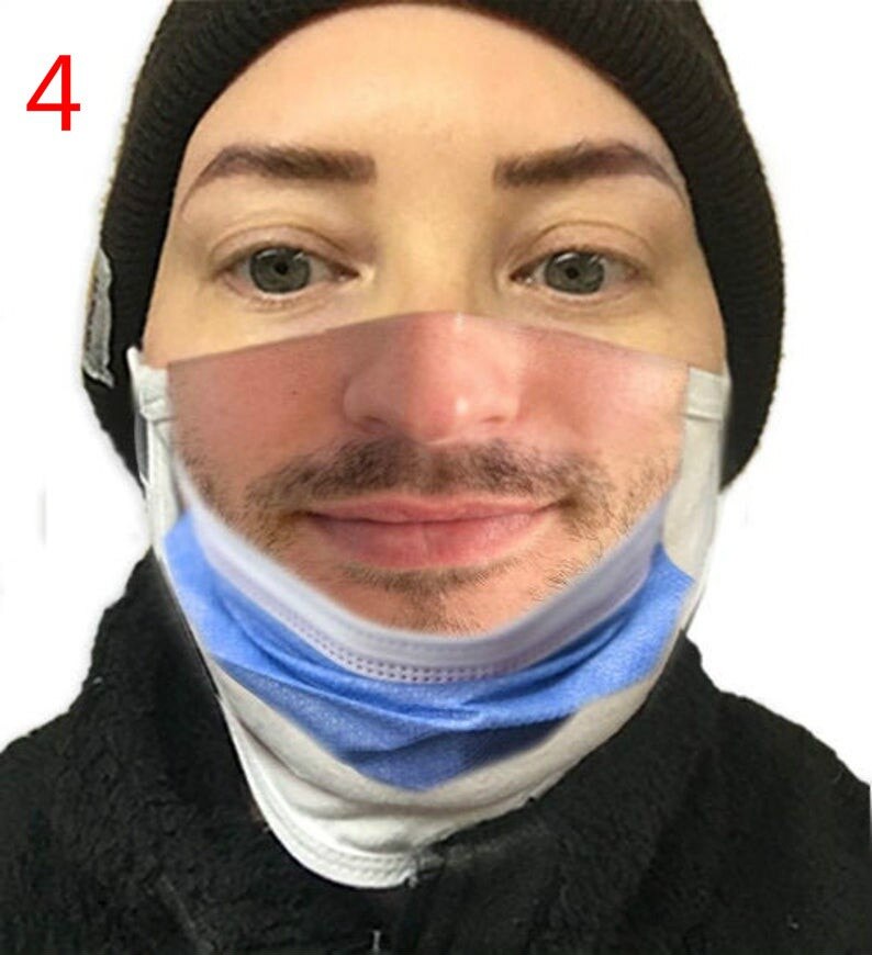 Mascarilla facial Unisex con estampado divertido para hombre y mujer, cubreboca suave, a prueba de polvo, reutilizable, con filtro, para broma, 1 Uds.