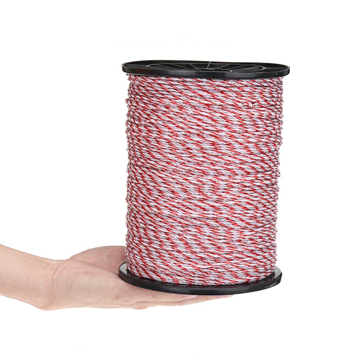 500M Roll Electric Fence Rope Red White Polywire with Steel Poly Rope for Horse Animal Fencing Ultra Low Resistance Wire