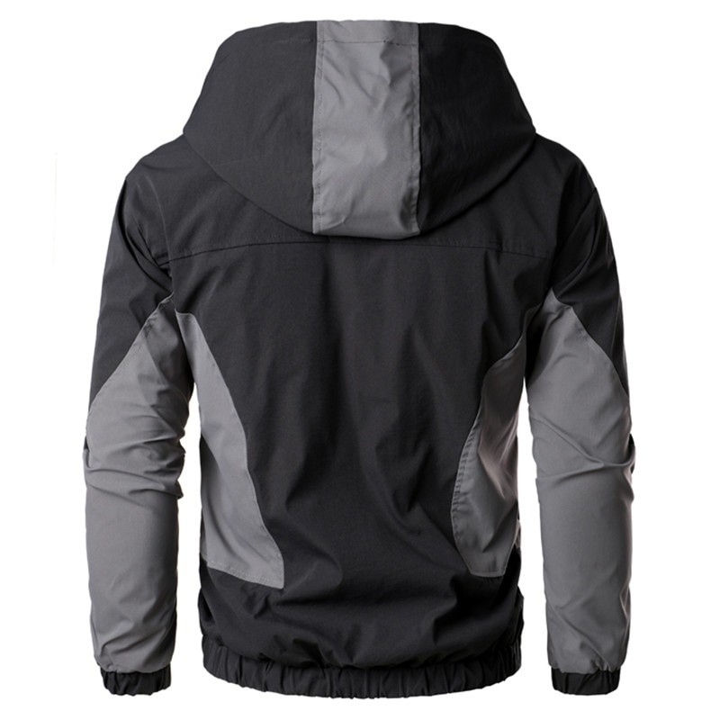 2022 efterår vinter jakke med hætte lynlås herre streetwear bomberjakke windbreaker herre sportstøj frakke slim fit pilot outwear