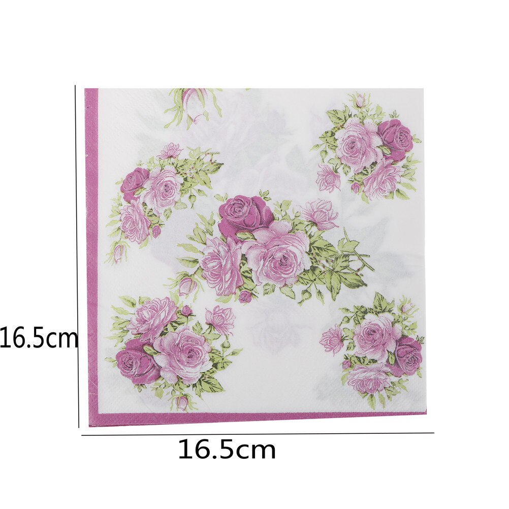 Servilletas de papel rosa para , servilletas de flores festivas, de 33cm x 33cm, lote de 20 unids/lote